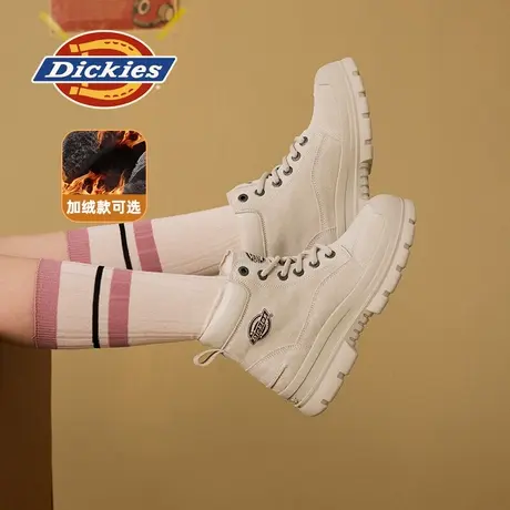 Dickies马丁靴女短靴2024年冬季新款户外登山工装靴加绒保暖靴子商品大图