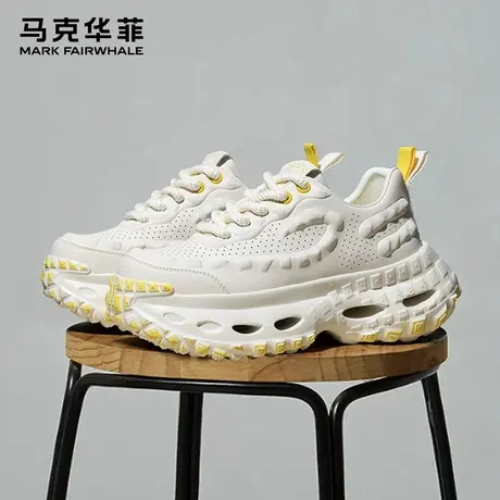马克华菲正品老爹鞋男夏季休闲透气隐形增高10cm大码不累脚轮胎鞋商品大图