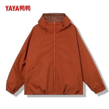 鸭鸭羽绒服女2025春季新款休闲短款时尚百搭保暖连帽外套夹克潮YX商品大图