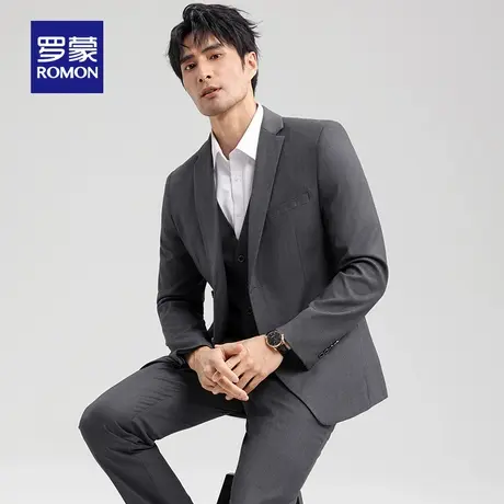 罗蒙男士休闲西服套装2025秋季新款通勤职业正装结婚西装三件套NX图片