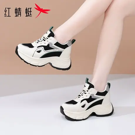 红蜻蜓女鞋秋季鞋子女士运动鞋厚底增高老爹鞋女款2025新款小个子商品大图
