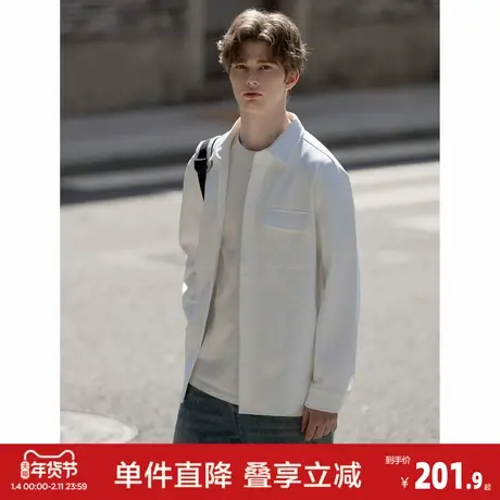 唐狮2026春秋男加绒抗菌工装长袖衬衫外套简约百搭时尚高级感商品大图