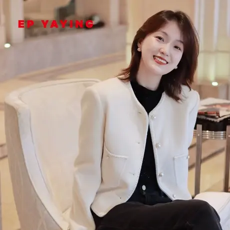 EP YAYING雅莹女装 绵羊毛小香风短外套上衣 商场同款1208A图片