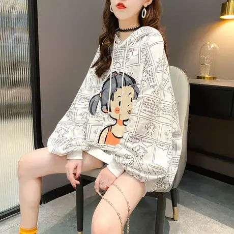 卫衣2024年新款女装韩版春秋季春装春款宽松女士加绒外套爆款上衣商品大图