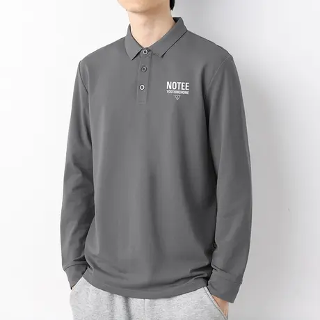 珠地棉翻领polo衫长袖t恤男潮流字母印花保罗带领打底衫有领秋衣商品大图