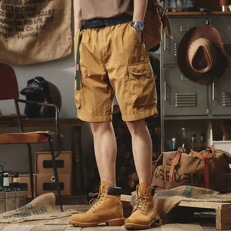 Modi Nick/摩帝尼克男士夏季五分裤宽松休闲工装中裤纯色潮流男款商品大图