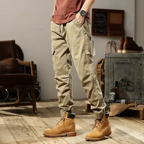 男士裤子夏季薄款工装长裤百搭裤子男款宽松男士休闲长裤纯棉长裤商品大图