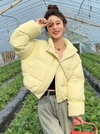 小个子加厚羽绒面包服女2023冬季新款立领宽松百搭短款保暖外套潮图片