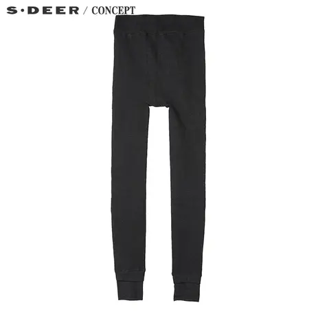 【上新】sdeer圣迪奥冬装女修身毛绒里保暖打底裤女裤S14484722商品大图