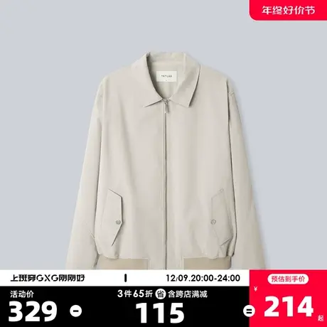 YATLAS亚锐男装2020秋季商场同款卡其色休闲翻领夹克男潮商品大图
