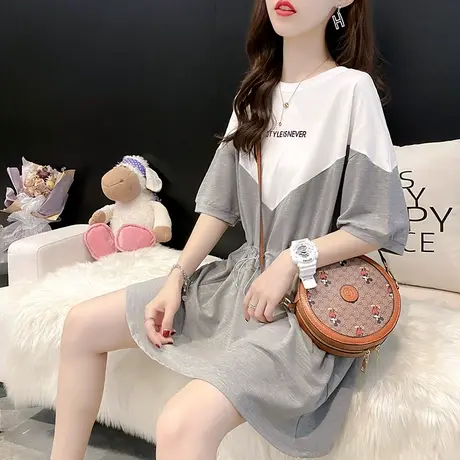 纯棉短袖T恤女装宽松2023年新款秋季洋气中长款设计感打底衫爆款图片