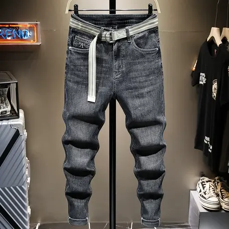 夏季薄款牛仔裤男士直筒宽松长裤子韩版潮流休闲长裤子男修身小脚商品大图