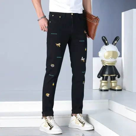 Modi Nick/摩帝尼克夏季破洞牛仔裤宽松直筒直筒裤休闲水洗做旧商品大图