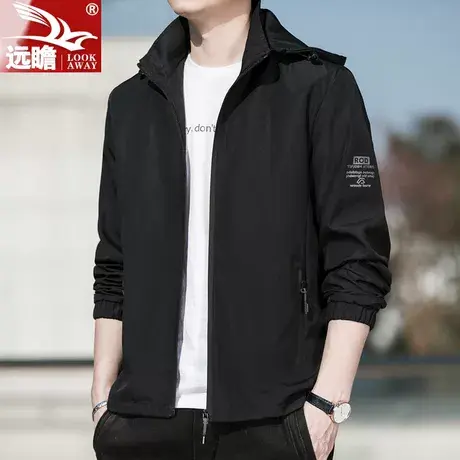夹克男装2023春秋季新款潮牌百搭连帽外穿上衣服男士宽松休闲外套商品大图