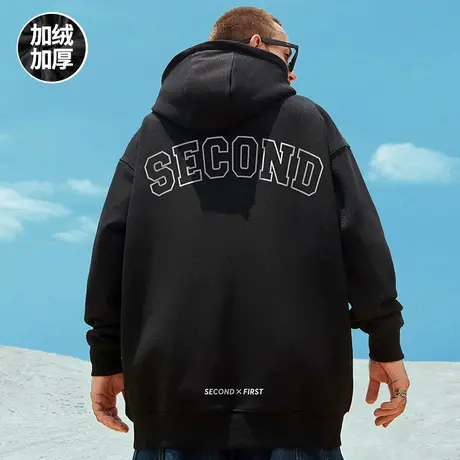 2023新款潮牌胖子男装连帽宽松小熊上衣加肥大码字母支持卫衣秋季商品大图