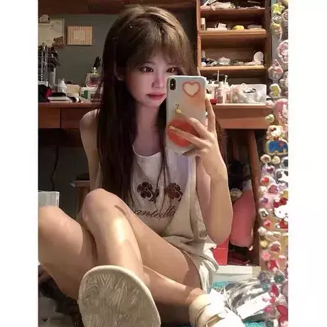 美式复古纯棉吊带运动坎肩背心无袖t恤女夏季外穿宽松篮球服上衣商品大图