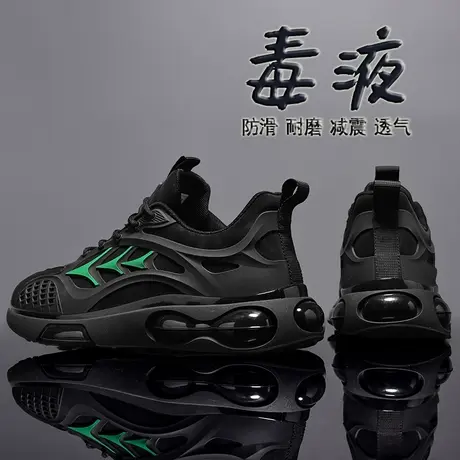 黑武士男鞋春季2024新款青少年休闲运动跑步软底气垫减震老爹潮鞋商品大图