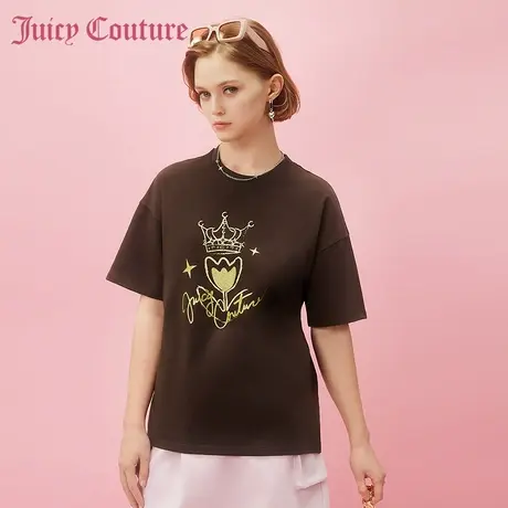 Juicy Couture橘滋2024新款浓情可可撞色图案印花女式T恤商品大图