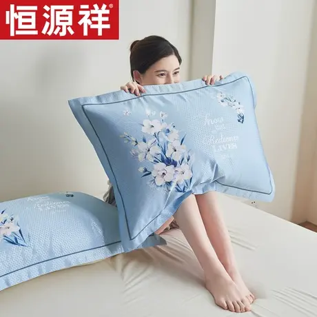 恒源祥冰丝枕套一对装夏季凉爽单人枕头套48cmx74cm双人枕芯套子图片