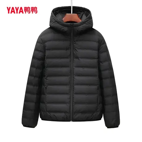 鸭鸭羽绒服情侣2023年轻薄短款渐变连帽保暖时尚潮流外套L图片