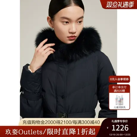 JZ玖姿奥莱连帽加厚羽绒服冬季新款保暖白鸭绒休闲外套商品大图