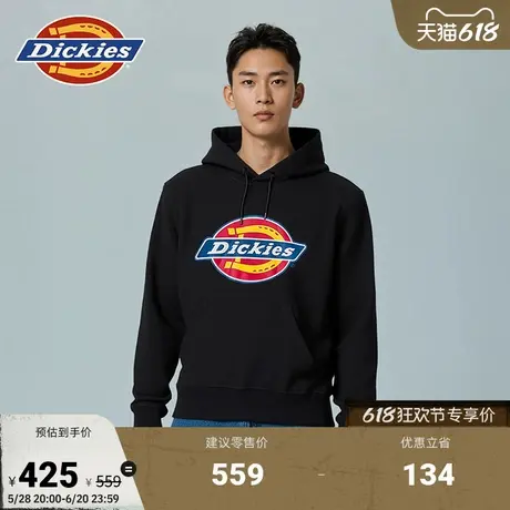 Dickies25春夏新款 经典三色大LOGO连帽毛圈布印花卫衣  男女情侣商品大图