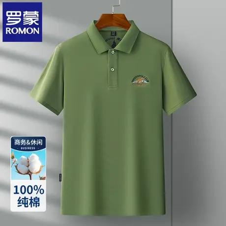 罗蒙男士纯棉短袖POLO衫高端刺绣休闲商务t恤夏季轻薄半袖上衣N2Z图片