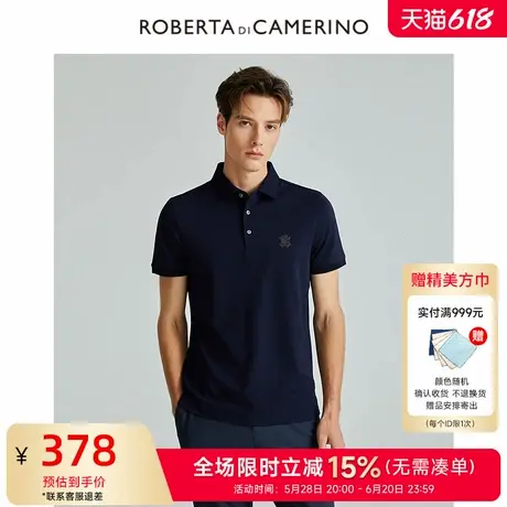 [桑蚕丝]ROBERTA诺贝达男装男士短袖POLO衫夏季新款休闲短袖T恤男商品大图