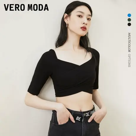 Vero Moda奥莱T恤夏季清仓通勤百搭甜美高弹修身显瘦辣妹上衣女商品大图