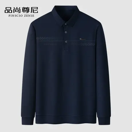 【弹力透气】2023男士春季新款上衣Polo领长袖t恤衫中老年爸爸装图片