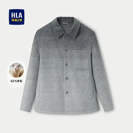 HLA/海澜之家含羊毛翻领夹克2025秋冬新款挺括保暖舒适外套男商品大图