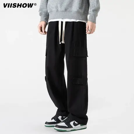 VIISHOW山系工装裤男秋季纯棉美式复古潮牌宽松春秋直筒休闲长裤商品大图