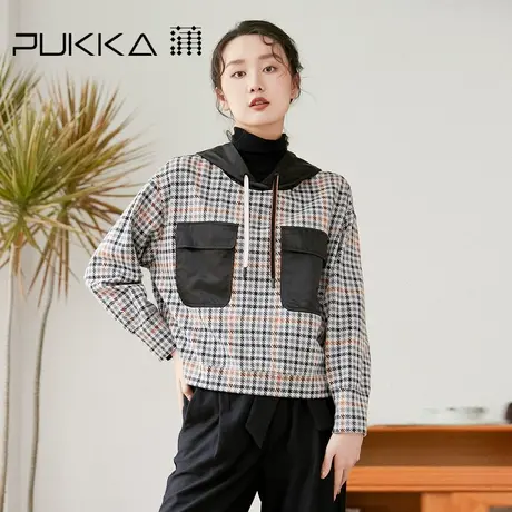 蒲PUKKA 女装棉质卫衣秋冬设计感连帽套头衫商场同款图片