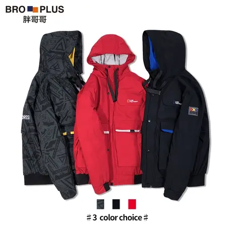 胖哥哥大码棉服男加厚短款潮胖子加肥加大版冬季工装棉衣连帽外套商品大图