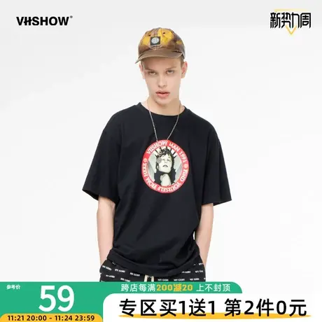 VIISHOW短袖t恤男圆领印花男士2022夏季新款半袖上衣纯棉打底衫潮图片