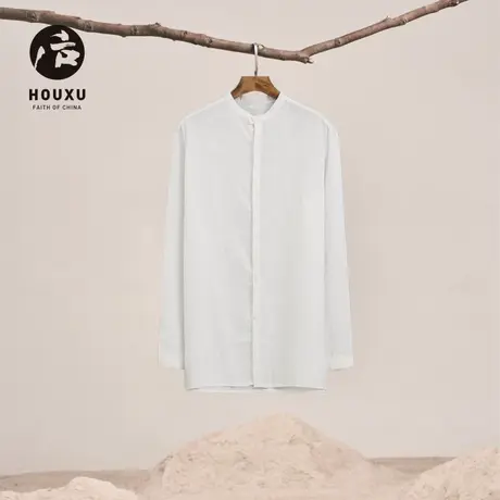 后序【纯亚麻系列】新中式国风衬衫男长袖宽松春季中华立领衬衣商品大图