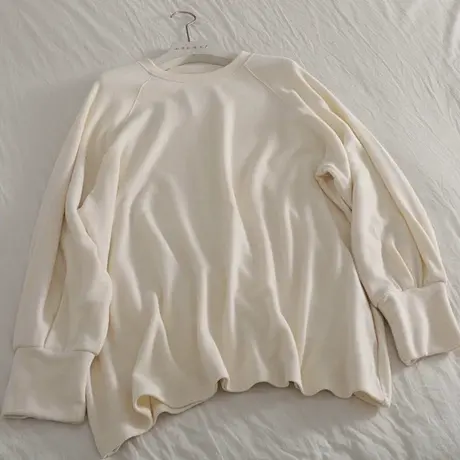 洋气时髦纯色长袖T恤女秋冬保暖宽松显瘦德绒加绒加厚打底衫上衣商品大图