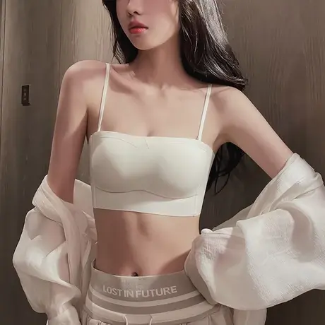 抹胸内衣小胸聚拢收副乳无钢圈大u美背文胸2023新款爆款无痕胸罩图片