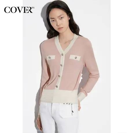 【昕怡粉丝专享】恩裳COVER撞色羊毛混纺弹力小香风上衣商品大图