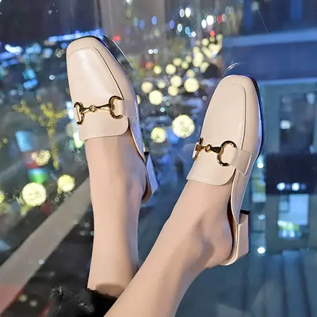 2024夏季新款包头半拖鞋女时尚凉拖鞋外穿中粗跟穆勒春夏网红懒人商品大图