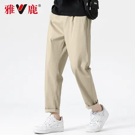 【竹纤维】雅鹿休闲裤男士2024春季新款凉感长裤垂感百搭九分裤潮商品大图