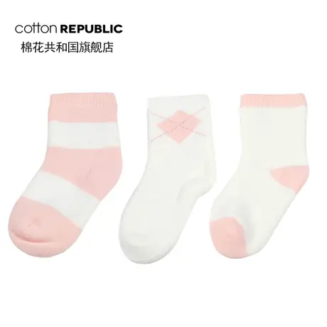 棉花共和国童袜3双装毛巾袜(6-12月)可爱婴童袜婴儿袜儿童袜小童图片