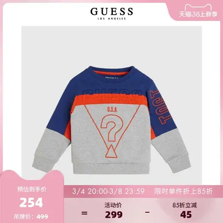 【38上新季】GUESS小男孩潮牌极简通勤经典圆领长袖卫衣商品大图