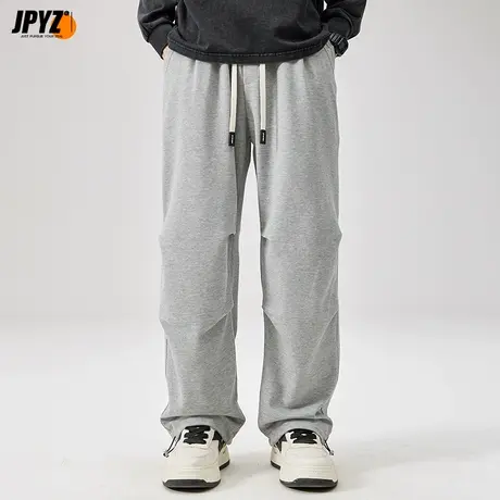 抽绳阔腿卫裤男士春秋季新款美式潮牌长裤男士宽松垂感直筒休闲裤商品大图