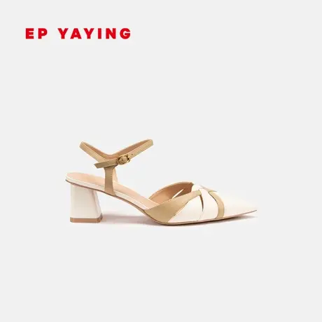 EP YAYING雅莹女鞋 尖头编织穆勒鞋后空中跟单鞋 24春装新品XK04A图片