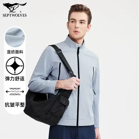 七匹狼狼族部落单茄克男士青年时尚休闲百搭时尚潮长袖夹克外套男商品大图