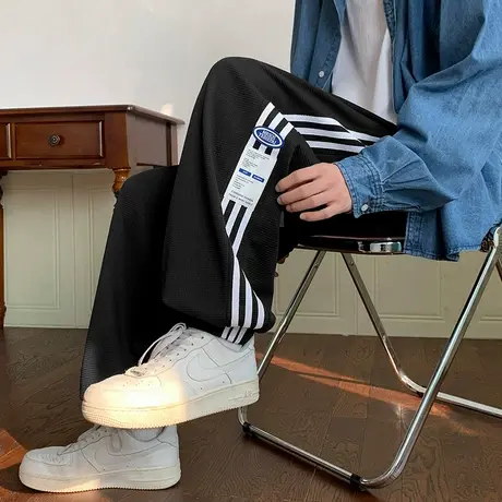 2023年秋季新款休闲裤男潮牌美式高街宽松百搭长裤子男秋冬运动裤商品大图