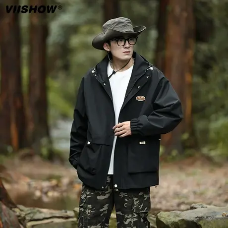 VIISHOW工装冲锋夹克外套美式宽松休闲夹克防风防水户外登山服上图片
