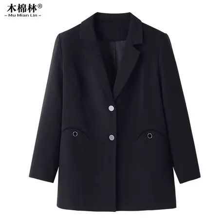 胖mm大码女装西装外套春秋新款宽松显瘦气质休闲妈妈加大通勤开衫商品大图