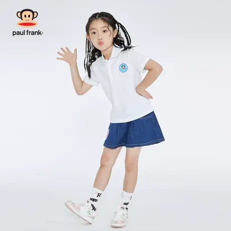 大嘴猴童装女童套装2023夏季新款Polo衫短袖短裤儿童T恤薄两件套图片